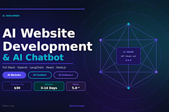 develop a custom ai website, ai chatbot, and ai web application as a full