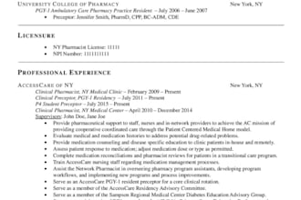 edit a pharmd CV or create a pharmacist resume