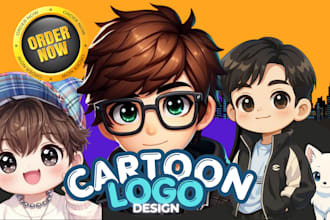 design a cartoon mascot logo for business and brands