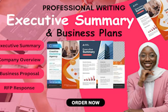 write an executive summary, business proposal for your client, rfp summary