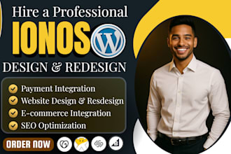 ionos website design or redesign, wordpress website, ionos seo setup