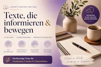 ich schreibe SEO texte für coaching und hundetraining