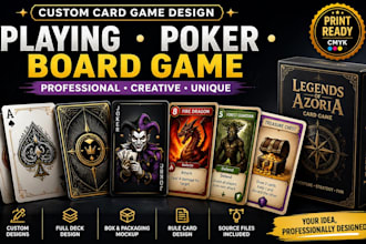 design custom playing cards, poker decks and board game cards professionally
