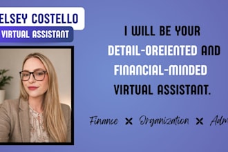 be your detail oriented virtual assistant for admin and financial tasks