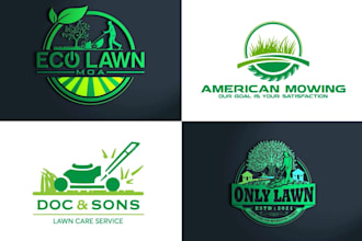 design landscape junk removal lawn care mowing and agriculture logo
