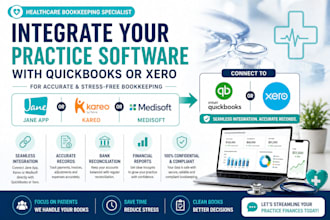 integrate jane app, kareo or medisoft with quickbooks or xero for bookkeeping