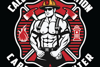create a professional firefighter, fire rescue logo design