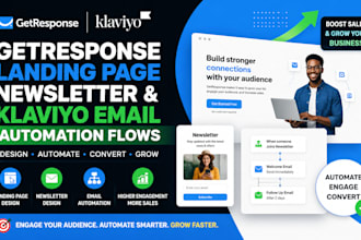 design getresponse landing page newsletter and klaviyo email automation flows
