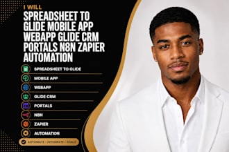 spreadsheet to glide mobile app webapp glide crm portals n8n zapier automation