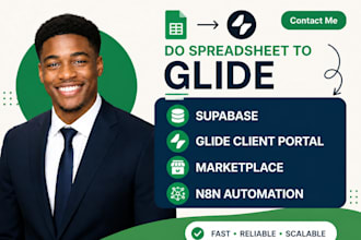 do spreadsheet to glide supabase glide client portal marketplace n8n automation