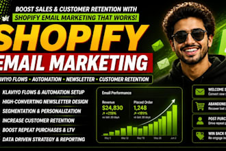 shopify email marketing klaviyo flows automation, newsletter customer retention
