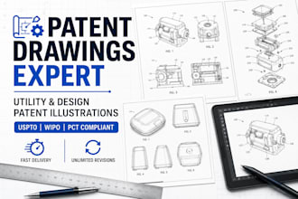 draw all uspto patent drawings utility and design