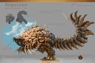 create creature design and illustrations highly detailed