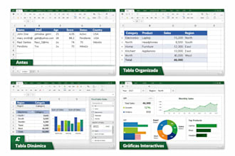 haré limpieza y organización de tus datos en excel