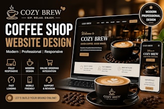 design a modern coffee shop website with responsive design