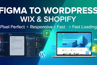 convert your design to wordpress, wix or shopify website