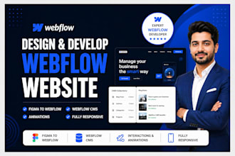 design webflow website, figma to webflow, webflow cms, animations developer