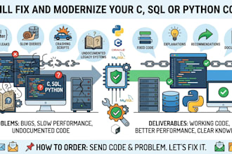 fix and modernize your c, sql or python code