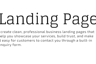 build a landing page with customer inquiry form and automation