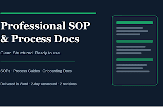 write professional sops and business process documents for your company