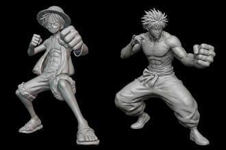 sculpt 3d anime character model action figure 3d toy model stl for 3d printing
