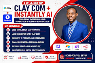 create clay com table automation workflow b2b cold email outreach instantly ai
