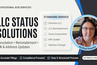dissolve llc, reinstate llc, close corporation and ein, llc address change