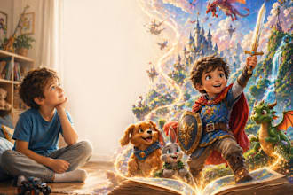 create personalized children story book illustrations with your child