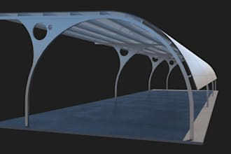 design steel carport, shed, and canopy structure with 2d drawings, 3d model