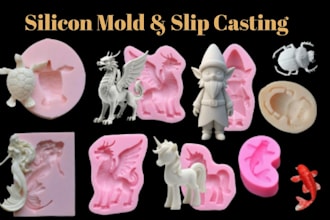 design 3d silicone mold, resin mold, injection mold and stl file for 3d printing
