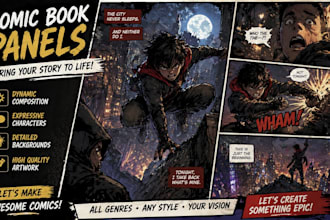 draw anime manga comic panel or webtoon manhwa style illustration