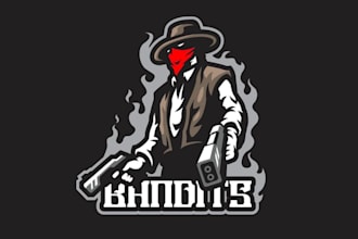 make  cyborg gunners mascot logo design service