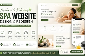 design a professional spa website with booking system