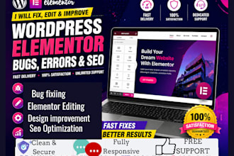 fix elementor issues optimize wordpress improve SEO  wordpress bug fix