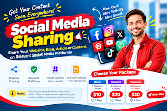 share your website or blog on social media platforms