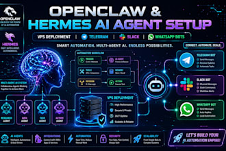 fix, deploy openclaw and hermes ai agent on vps with telegram slack whatsapp bot
