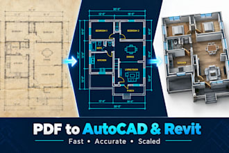 do PDF to autocad dwg, PDF to revit and matterport 2d floor plans