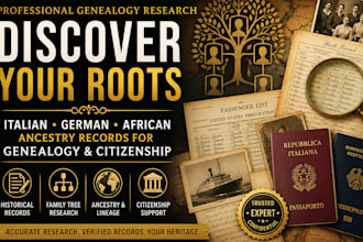 research italian german, african ancestry records for genealogy and citizenship