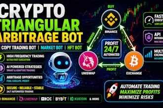 develop crypto triangular arbitrage bot, ai copy trading bot, hft trading bot