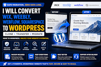 convert wix weebly webflow squarespace to wordpress website
