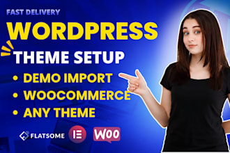 setup wordpress theme with demo import for business and ecommerce