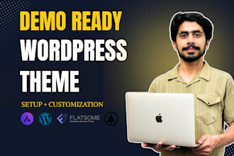 do wordpress theme full setup with demo import and customization