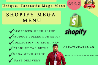 add navigation and dropdown menu in your shopify store