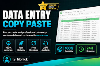 do fast and accurate data entry and copy paste work