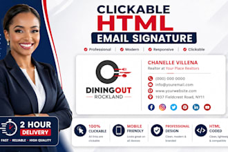 design a professional clickable HTML email signature for outlook apple mail
