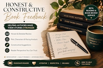 provide honest and constructive beta reading for your book