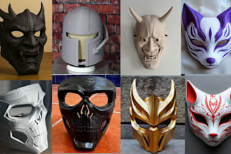 design custom 3d cosplay mask 3d helmet anime mask printable stl file model