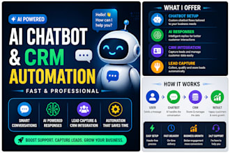 create ai chatbot and CRM automation for your business