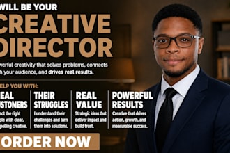 be your creative director for branding, visual strategy, content