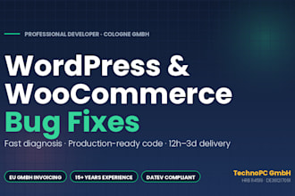 fix your wordpress or woocommerce errors and bugs